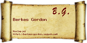 Berkes Gordon névjegykártya
